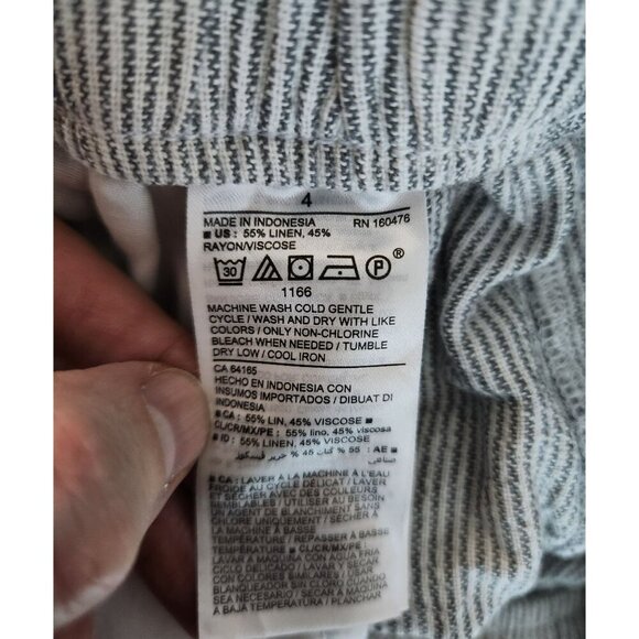 Old Navy Womens Gray Striped Linen Blend Paperbag Shorts Size 4 - Picture 4 of 4